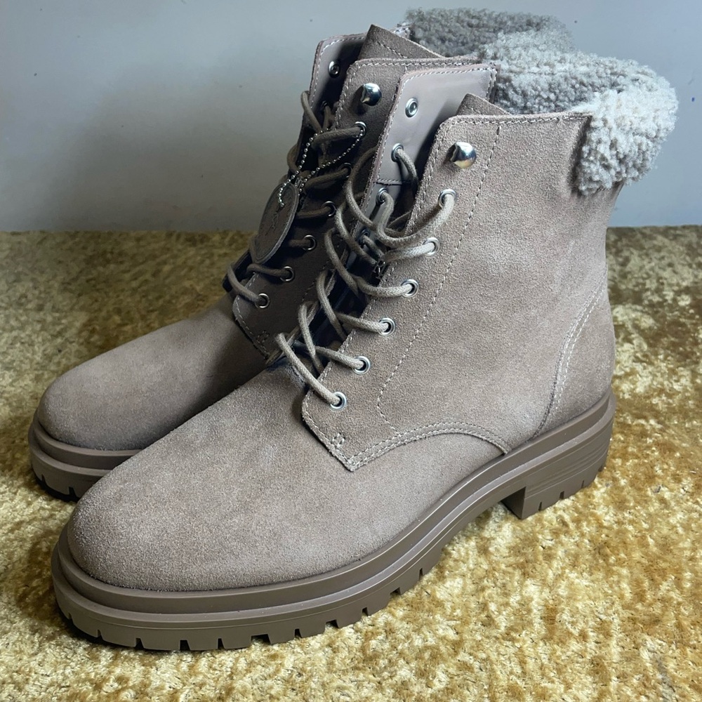 Women's Taupe Suede Ankle Boots